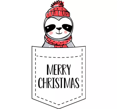 Christmas pocket sloth tee shirts - TenStickers