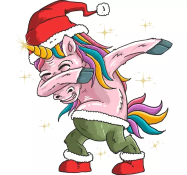 Dabbing Christmas unicorn tee shirts - TenStickers