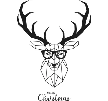Hipster geometric deer christmas tee shirts - TenStickers