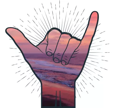 Shaka hand graphic t-shirt - TenStickers