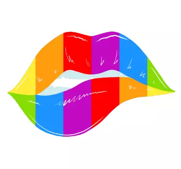 Colorful lip print t-shirt - TenStickers