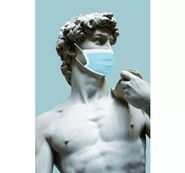 Statue wearing mask t-shirt - TenStickers