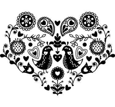 Heart pattern birds t-shirt - TenStickers