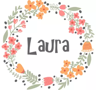 Kids t-shirt with charming floral name design - TenStickers