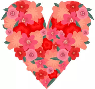 Floral heart pattern t-shirt - TenStickers