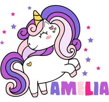 Baby t-shirt unicorn personalized amilia - TenStickers