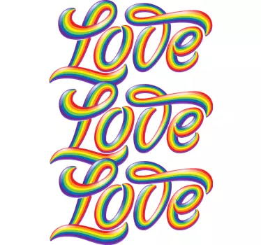 Colorful love typography t-shirt - TenStickers