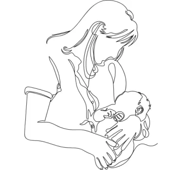 Mother and daughter t-shirt tender motherhood hug - TenStickers