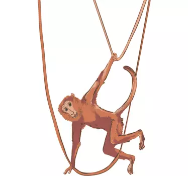 Kids t-shirt monkey swinging on a rope - TenStickers