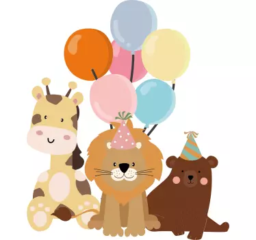 African animals and balloons Kids shirt - TenStickers
