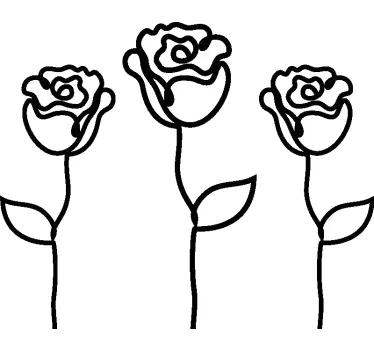 Minimalist rose blossom trio t-shirt - TenStickers