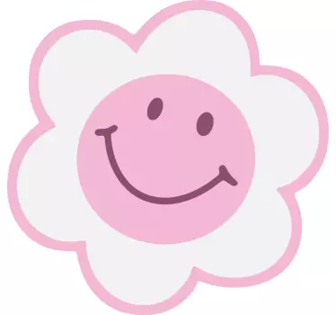 Flower pink and white smiley face Baby t-shirt - TenStickers