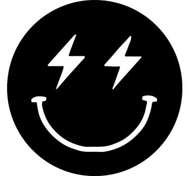 Pink lightning smiley face Kids shirt - TenStickers