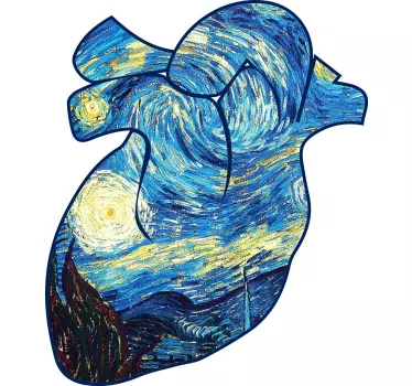 Heart starry night t-shirt - TenStickers