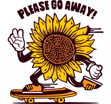 Sunflower skateboard vibes t-shirt - TenStickers
