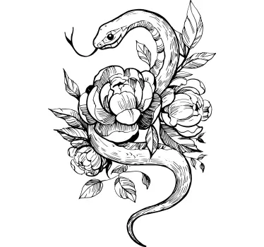 Snake flower fusion t-shirt - TenStickers