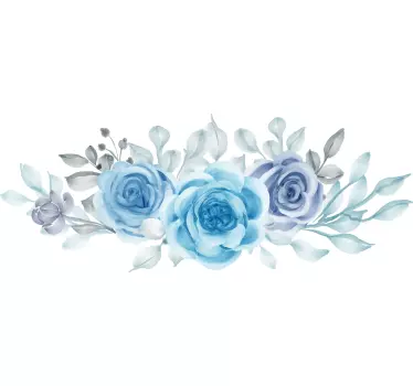 Blue flower design t-shirt - TenStickers