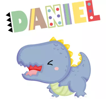 Baby dinosaur with custom name Kids shirt - TenStickers