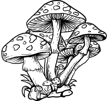 Hand drawn illustration mushroom t-shirt - TenStickers