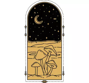 Celestial mushroom scene t-shirt - TenStickers