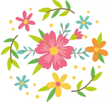 Floral spring pattern t-shirt - TenStickers
