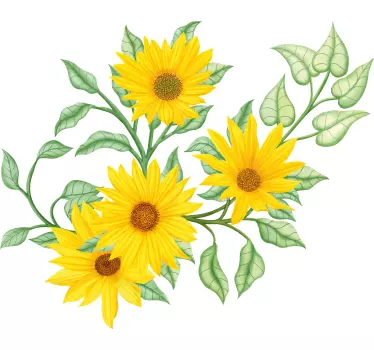 Sunny floral bouquet t-shirt - TenStickers