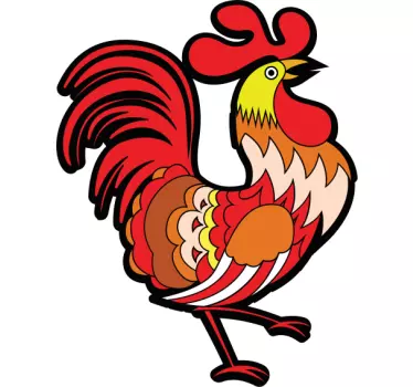 Colorful rooster graphic t-shirt - TenStickers