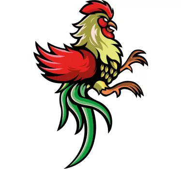 Amazing rooster chicken design t-shirt - TenStickers