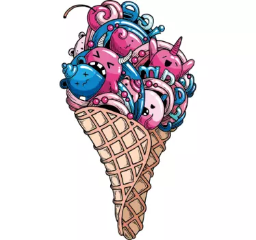 Nice Ice cream graffiti  t-shirt - TenStickers