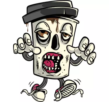 Zombie coffee cup t-shirt - TenStickers