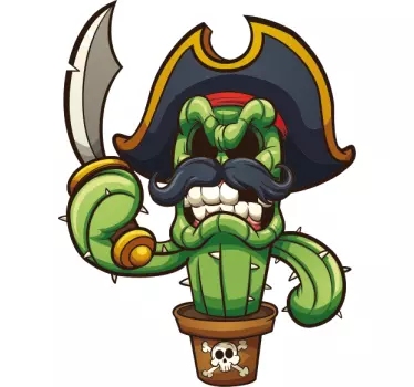 Kids t-shirt pirate cactus character design - TenStickers