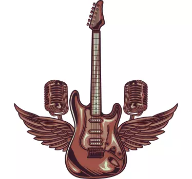 Guitar wings microphones t-shirt - TenStickers