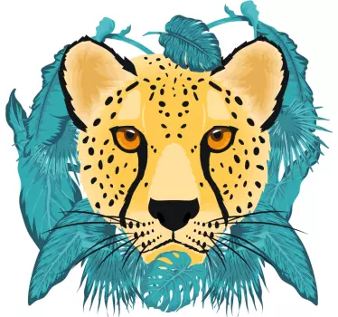 Leopard jungle face t-shirt - TenStickers
