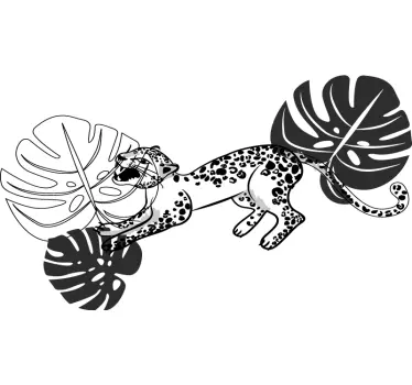 Leopard and leaves play t-shirt - TenStickers
