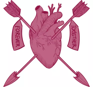Couple t-shirts heart and arrows united - TenStickers