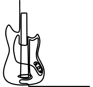 Stylish guitar outline t-shirt - TenStickers