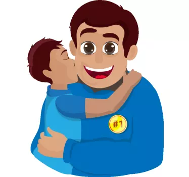 Father and son t-shirt happy dad hugging son - TenStickers