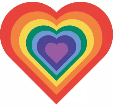 Rainbow heart pattern Kids shirt - TenStickers