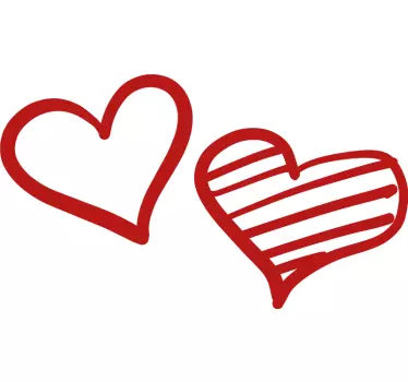 Red heart of hearts matching shirts for couples - TenStickers