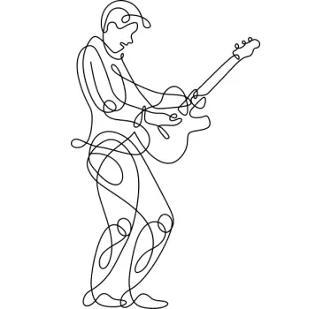 Guitar playing silhouette t-shirt - TenStickers