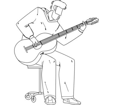 Musician playing guitar t-shirt - TenStickers