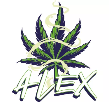 T-shirt with name personalized leaf design - TenStickers