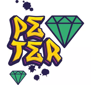 T-shirt with name peter diamond design - TenStickers
