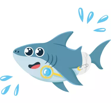 Kids t-shirt cute shark adventure - TenStickers