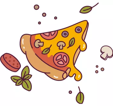 Pizza with one slice missing Father  and son matching shirts - TenStickers