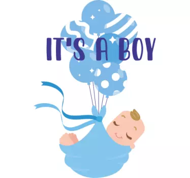 It's a boy baby shower pattern t-shirt - TenStickers