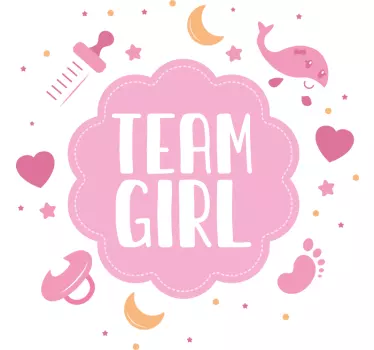 Baby t-shirt team girl celebration - TenStickers