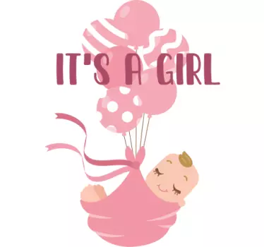 Baby t-shirt gender reveal it's a girl - TenStickers