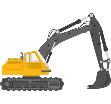 Yellow excavator drawing Kids shirt - TenStickers