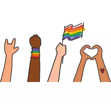 Raising pride hands t-shirt - TenStickers